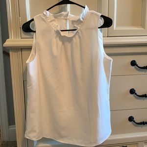 J. Crew ruffle-neck sleeveless lined top